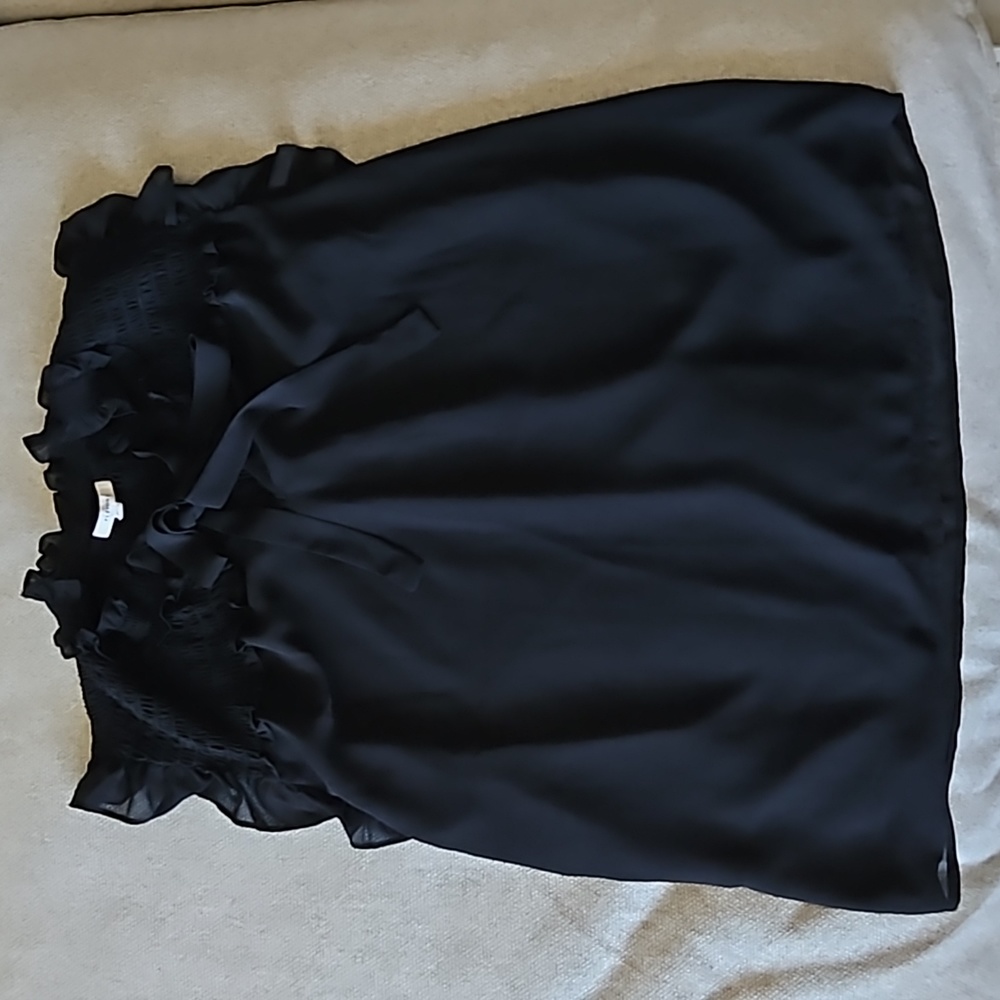 Pleione Large Chiffon Sleeveless Top Ruching Ruffles Stretch - Picture 2 of 6